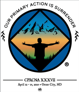 Angie M. - Maryland - Welcome To NA - Our Primary Purpose Is Surrender-The Chesapeake & Potomac Region Convention Of Narcotics Anonymous. CPRCNA XXXVII. April 12th-14Th , 2024 in Ocean City, MD